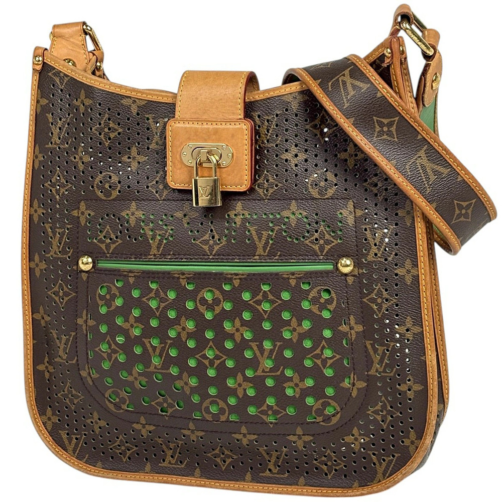 Louis Vuitton Musette Perforated Shoulder Bag Perfo Brown Vert Green